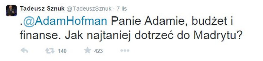 Tadeusz Sznuk na Twitterze