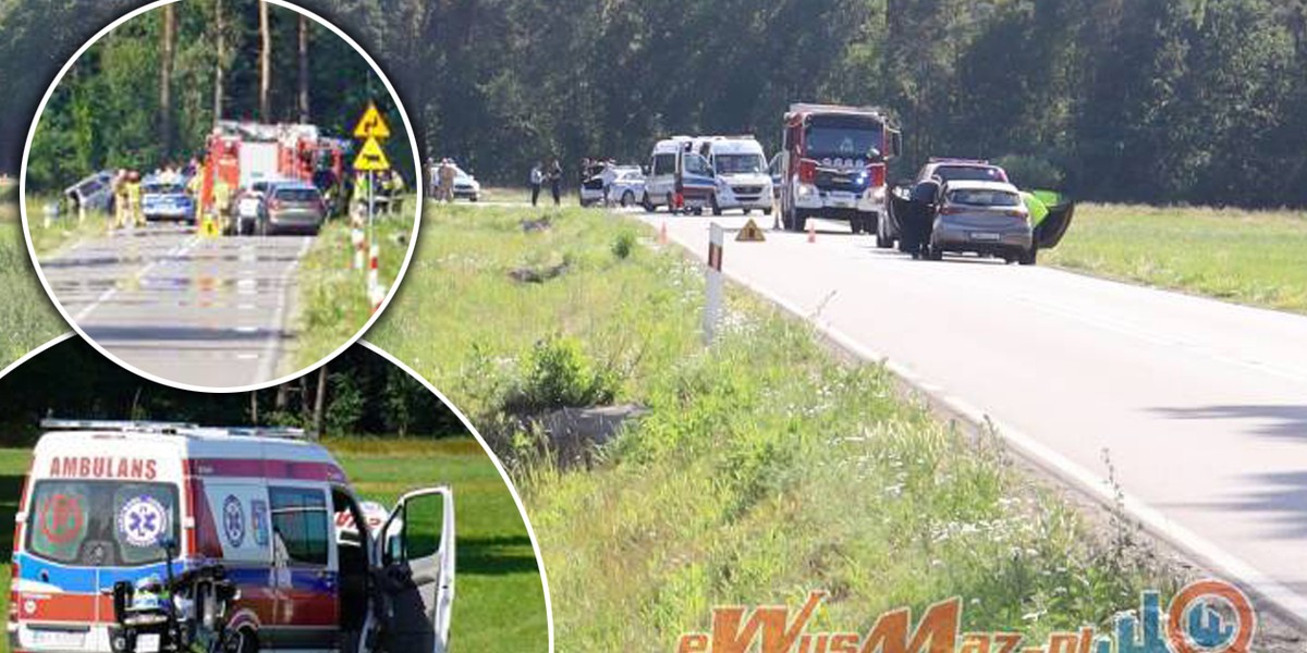 Wypadek kolumny rządowej na Podlasiu. Osobówka zderzyła się z radiowozem.