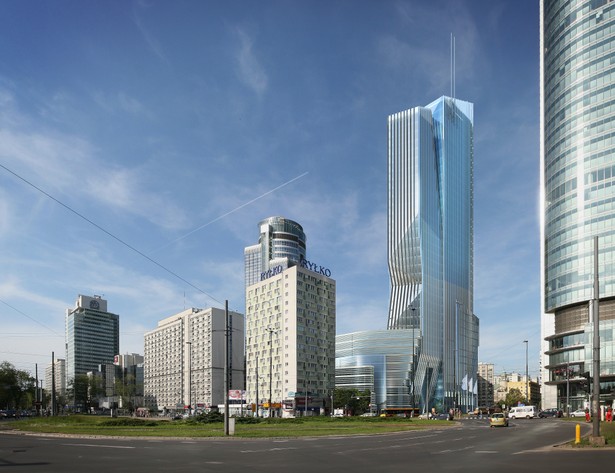 C-Tower - wizualizacja 1. Wieżowiec planowany przy ul. Świętokrzyskiej ma się wznieść na 150 metrów. Fot. Materiały prasowe PHN SA