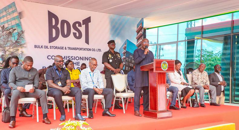 Dr.  Bawumia at the the commissioning of the new head office of the Bulk Oil Storage and Transportation Company Limited (BOST) in Accra.