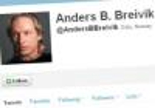 Profil Andersa Behringa Breivika na Twitterze. Fot. Twitter.com