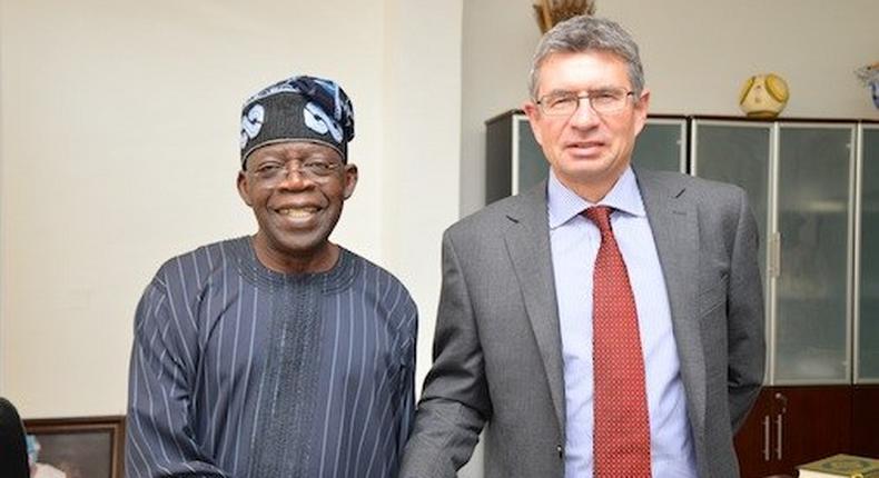 All Progressives Congress (APC) leader, Bola Tinubu and British Deputy High Commissioner, Ray Kyles.