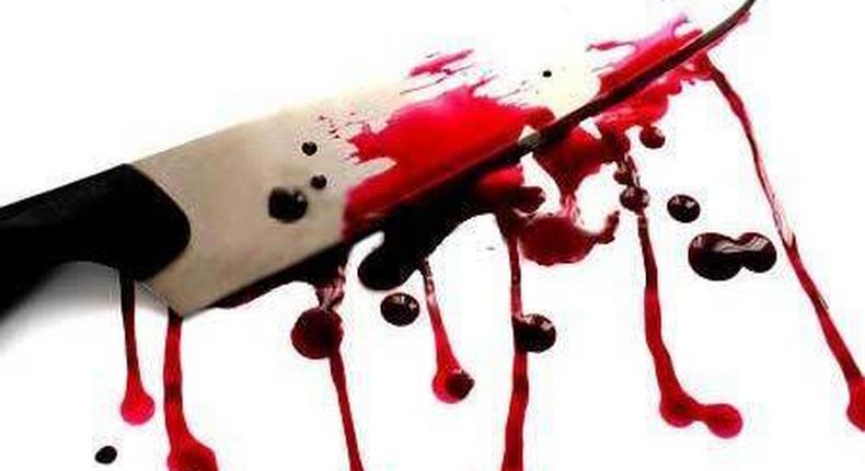 A bloody knife