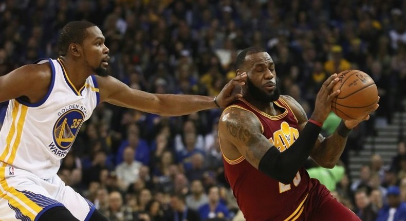 LeBron James (right) of the Cleveland Cavaliers will go head to head against Kevin Durant of the Golden State Warriors in the NBA Finals