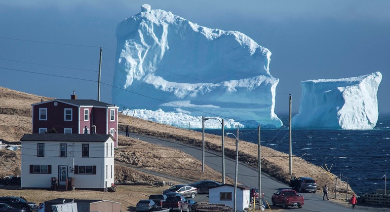 The massive iceberg reportedly measures 46 metres at its highest point.