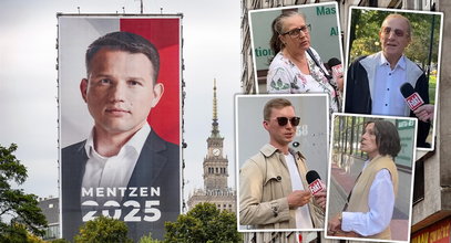 Wielki plakat Mentzena na bloku w Warszawie podzielił mieszkańców. Byliśmy na miejscu. Oto co usłyszeliśmy