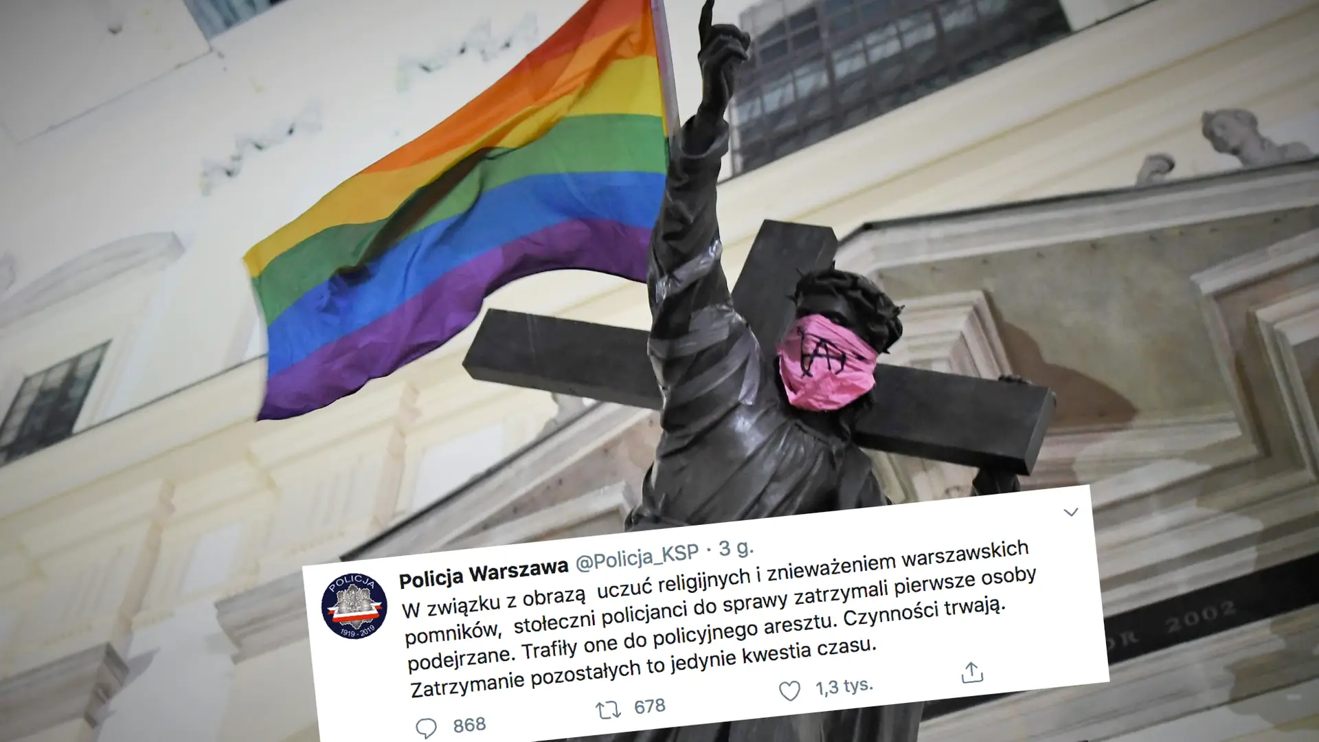 Aktywistki LGBT+ zatrzymane za "znieważenie pomników"