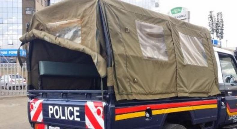 Kenya police car in a past arrest