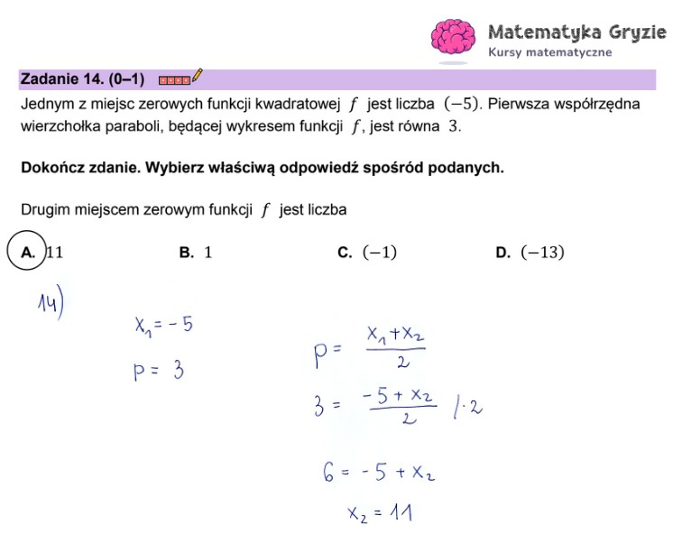 Arkusz CKE i odpowiedzi. Matematyka, poziom podstawowy formuła 2023 - zadanie 14