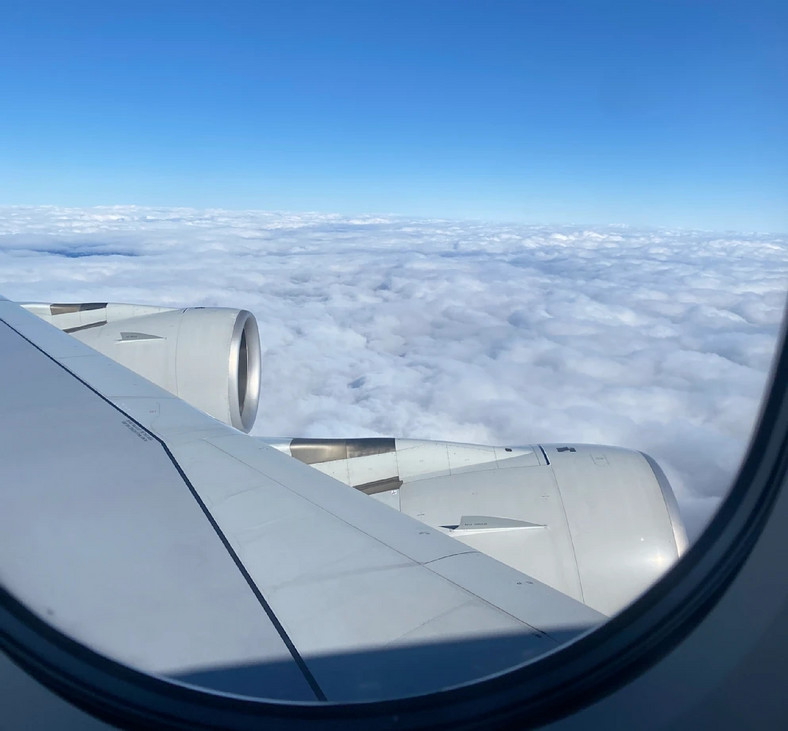 #alwayschoosethewindowseat: Widok skrzydła i silnika Airbusa A380. Fot. Michael Quandt