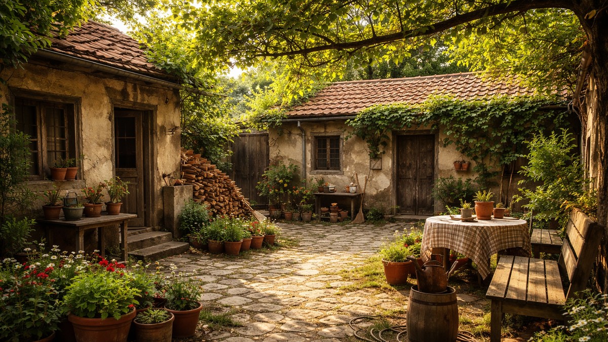 Staro dvorište - ilustracija