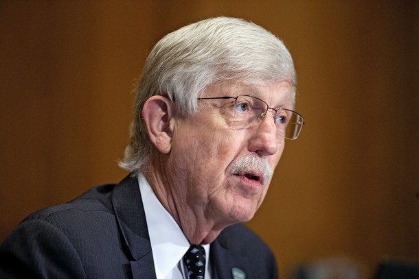 LEAD BY EXAMPLE Francis Collins, pictured here at a Senate hearing in September 2020, declines speaking engagements without gender inclusivity