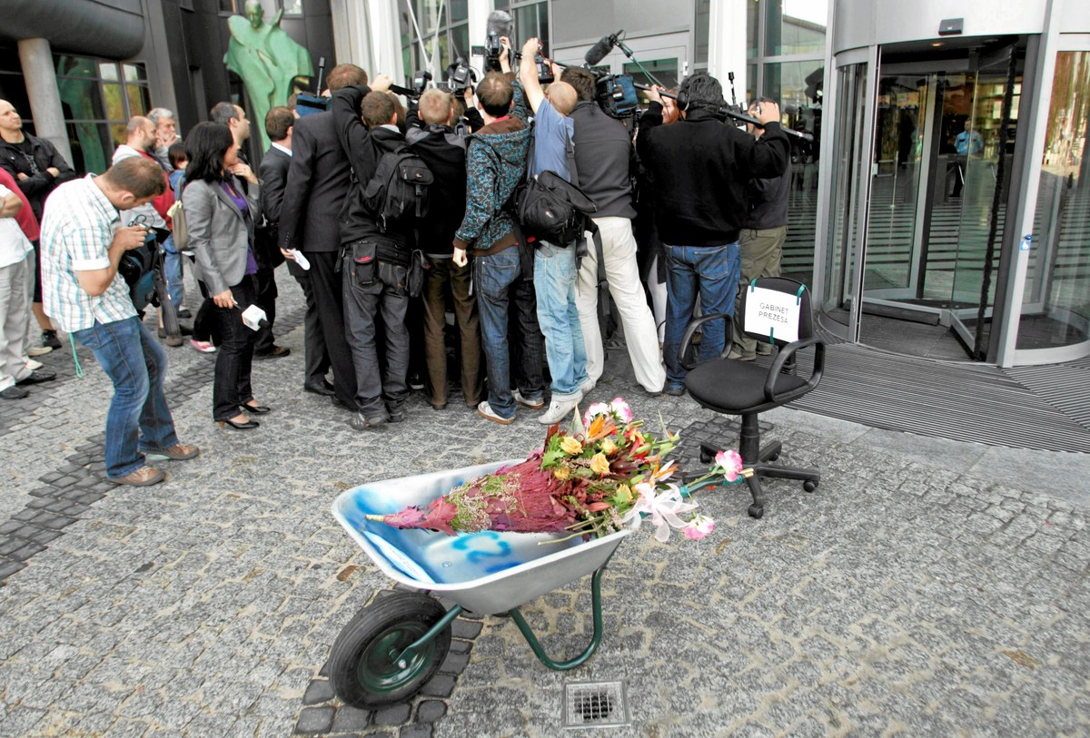 Protest związku zawodowego "Wizja" z 2009 roku