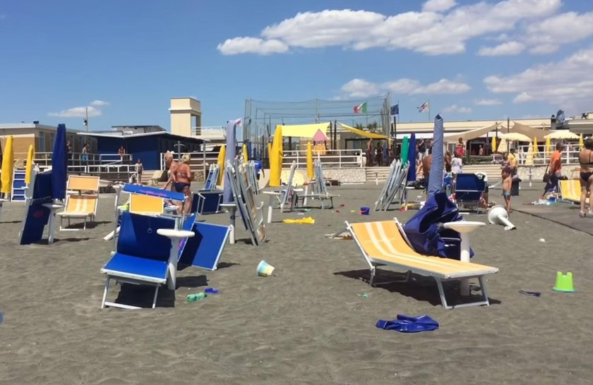 Groza na plaży w Rzymie! Przeszła trąba powietrzna, są ranni