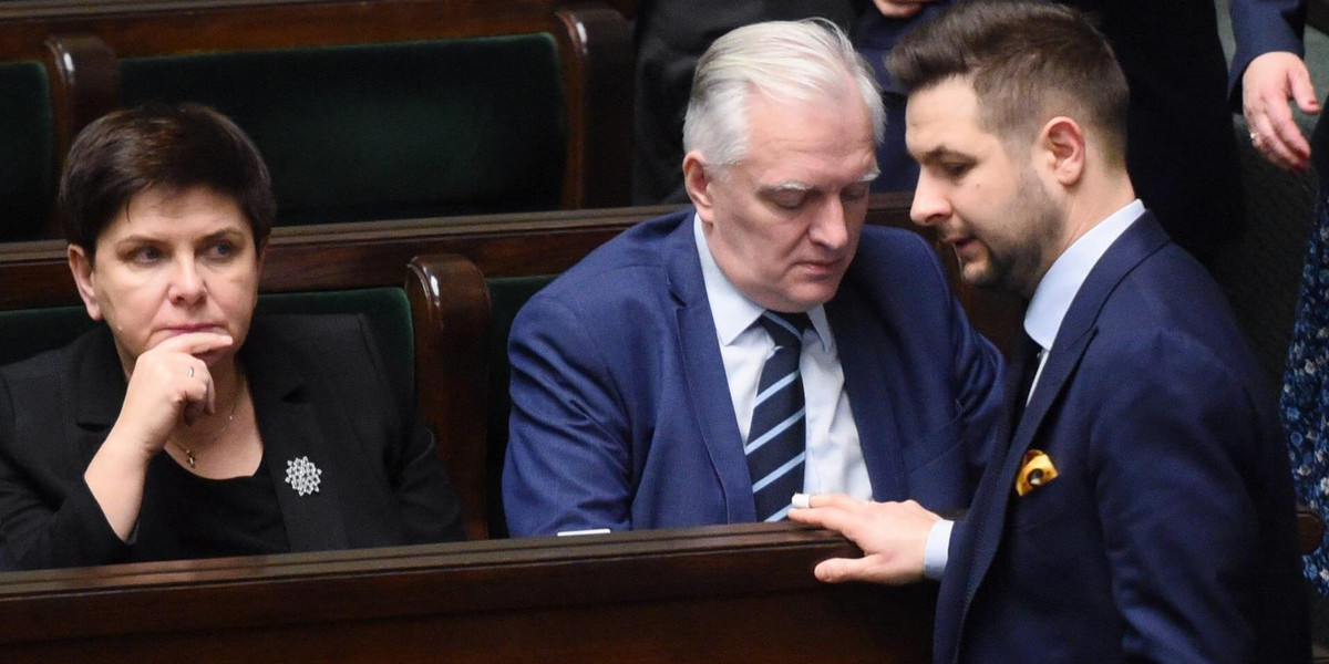 Beata Szydło i Patryk Jaki podczas posiedzenia Sejmu