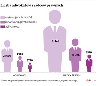 Liczba adwokatów i radców prawnych