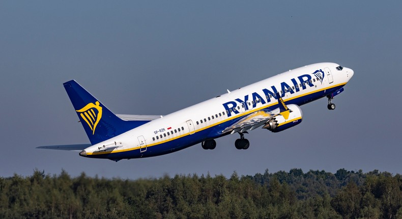 A Ryanair Boeing 737 Max 8.Nicolas Economou/NurPhoto via Getty Images