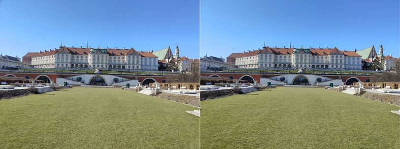 Zdjęcie wykonane w trybie 50M (po lewej) oraz standardowe zdjęcie 12 MP interpolowane do rozdzielczości 50 MP (kliknij, aby powiększyć)