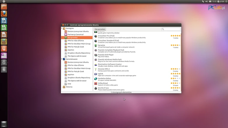 Centrum oprogramowania Ubuntu (kliknij, aby powiększyć)