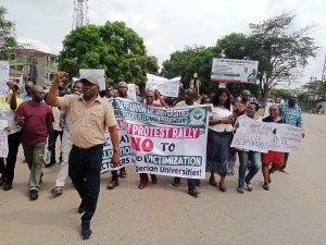 Low budget allocations lead to disruptions in the educational sector like strikes and protests