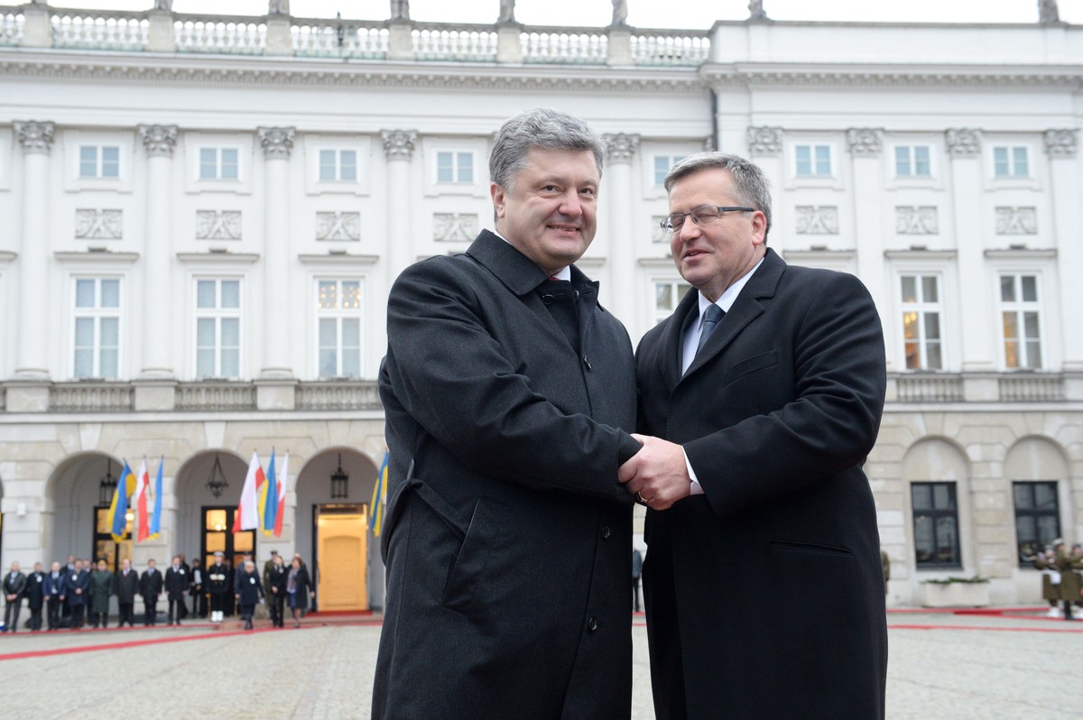 Prezydent Petro Poroszenko w Warszawie. Spotkanie z Bronisławem Komorowskim