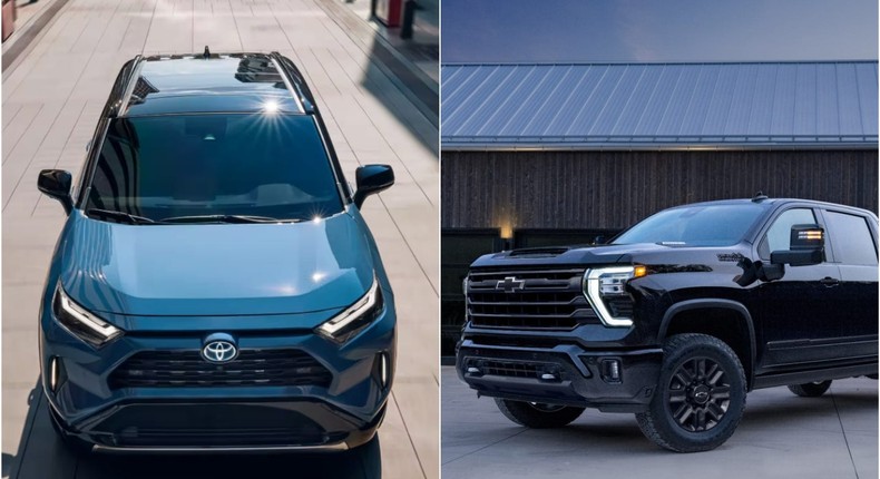 The Toyota RAV4 and Chevrolet Silverado were two of the top models registered by each of several age cohorts last year.Toyota; Chevrolet