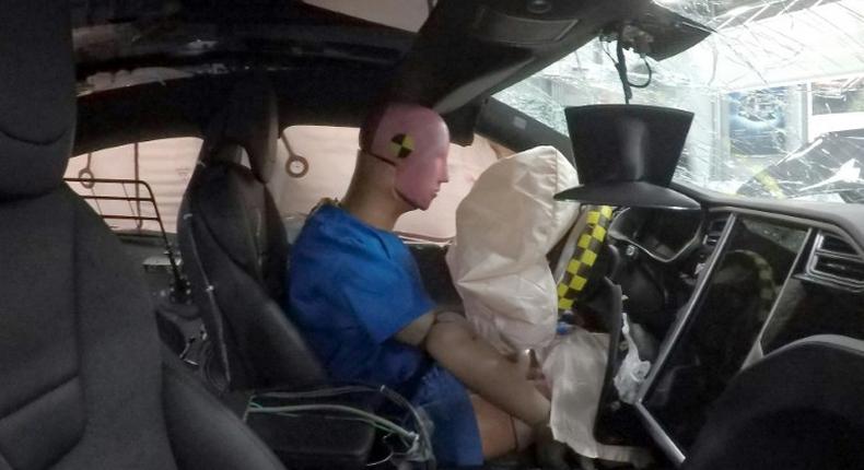 A technology-packed, 180-pound (80 kg) crash test dummy sends a vast array of data from its sensors to show how he fared in the crash