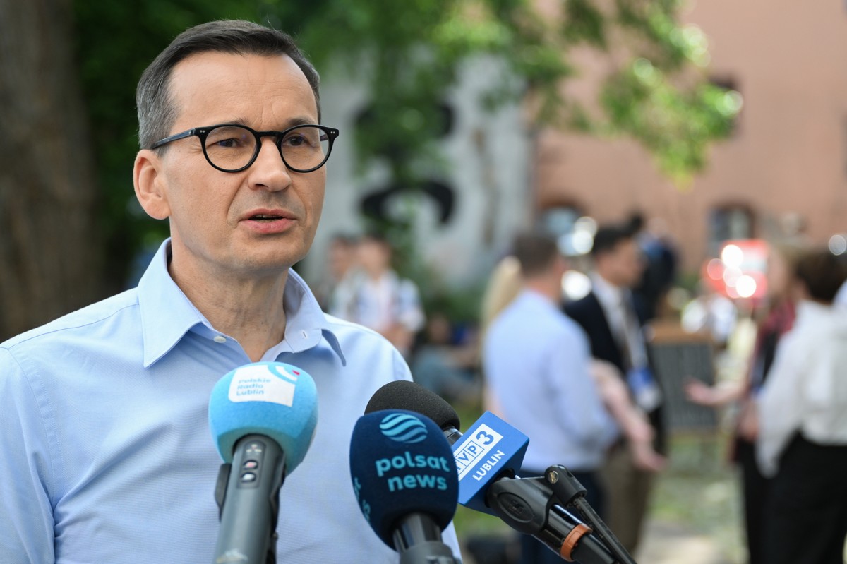 Wiceprezes PiS Mateusz Morawiecki podczas wypowiedzi dla mediów w ramach II edycji Forum Gen.PL w Lublinie