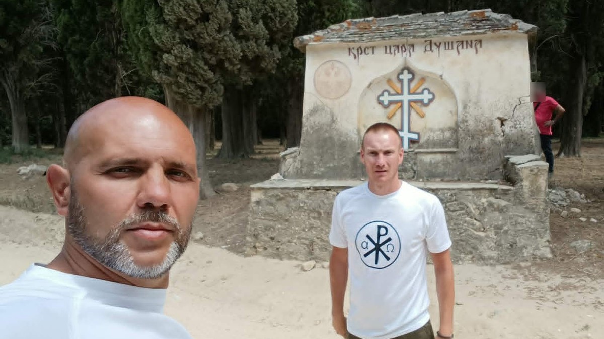 Dalibor Nakić i Dušan Stojanović u Hilandaru