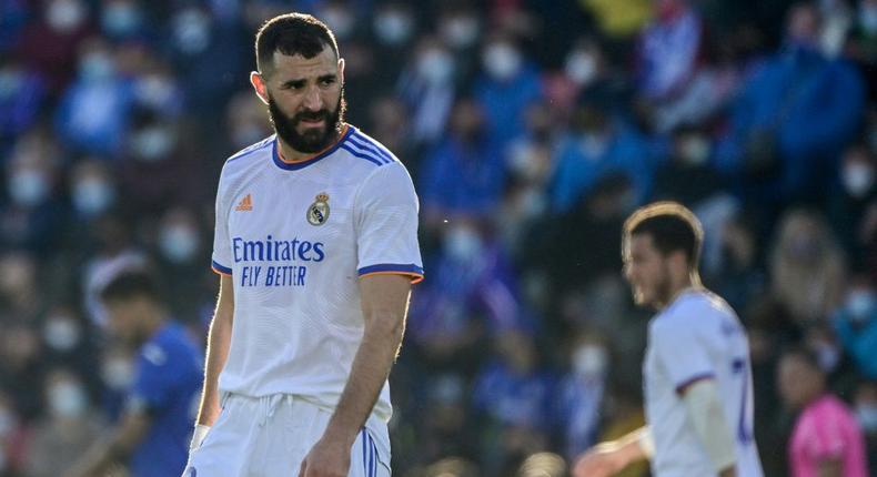 Karim Benzema was unusually quiet in Real Madrid's 1-0 defeat by Getafe in La Liga on Sunday