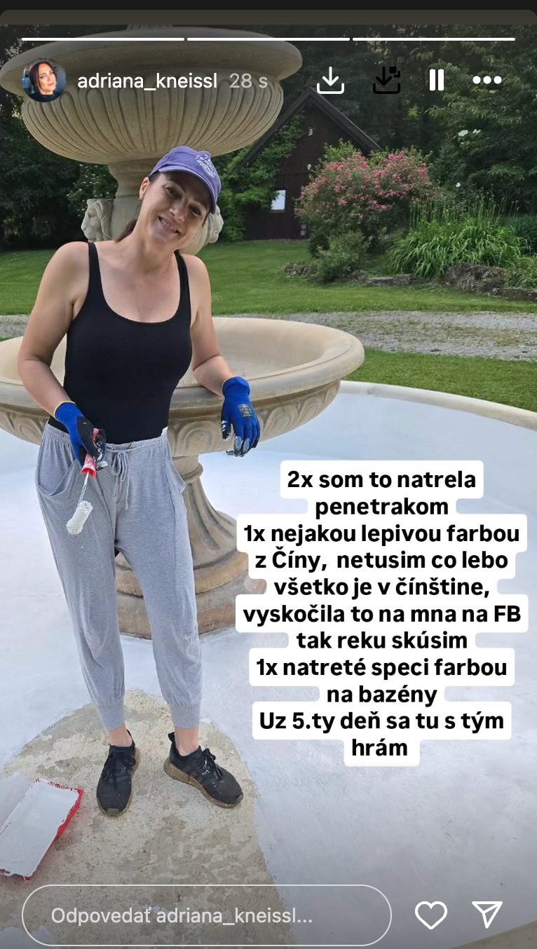 Adriana sa opravy chytila sama. 