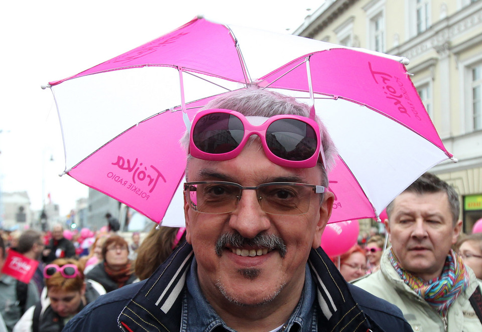 Niecodzienna akcja w stolicy. "Polaku nie bądź ponury!"