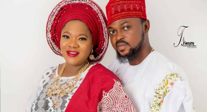 Kolawole Ajeyemi got engaged to Toyin Abraham in July 2019 in a private ceremony in Ibadan, Oyo state. [BBB Media] 