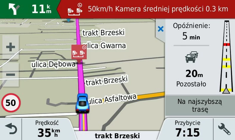 Garmin - informacje o korkach