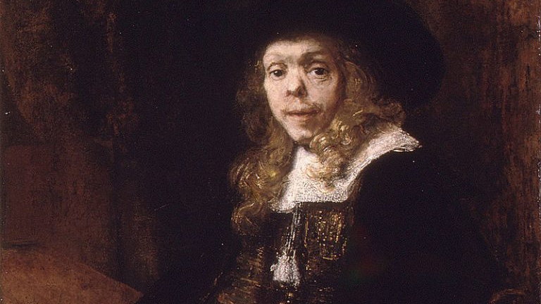 Rembrand van Rijn, Portret Gerarda de Lairesse‚a, Metropolitan Museum of Art. Autor realistycznie ukazał zdeformowaną twarz modela