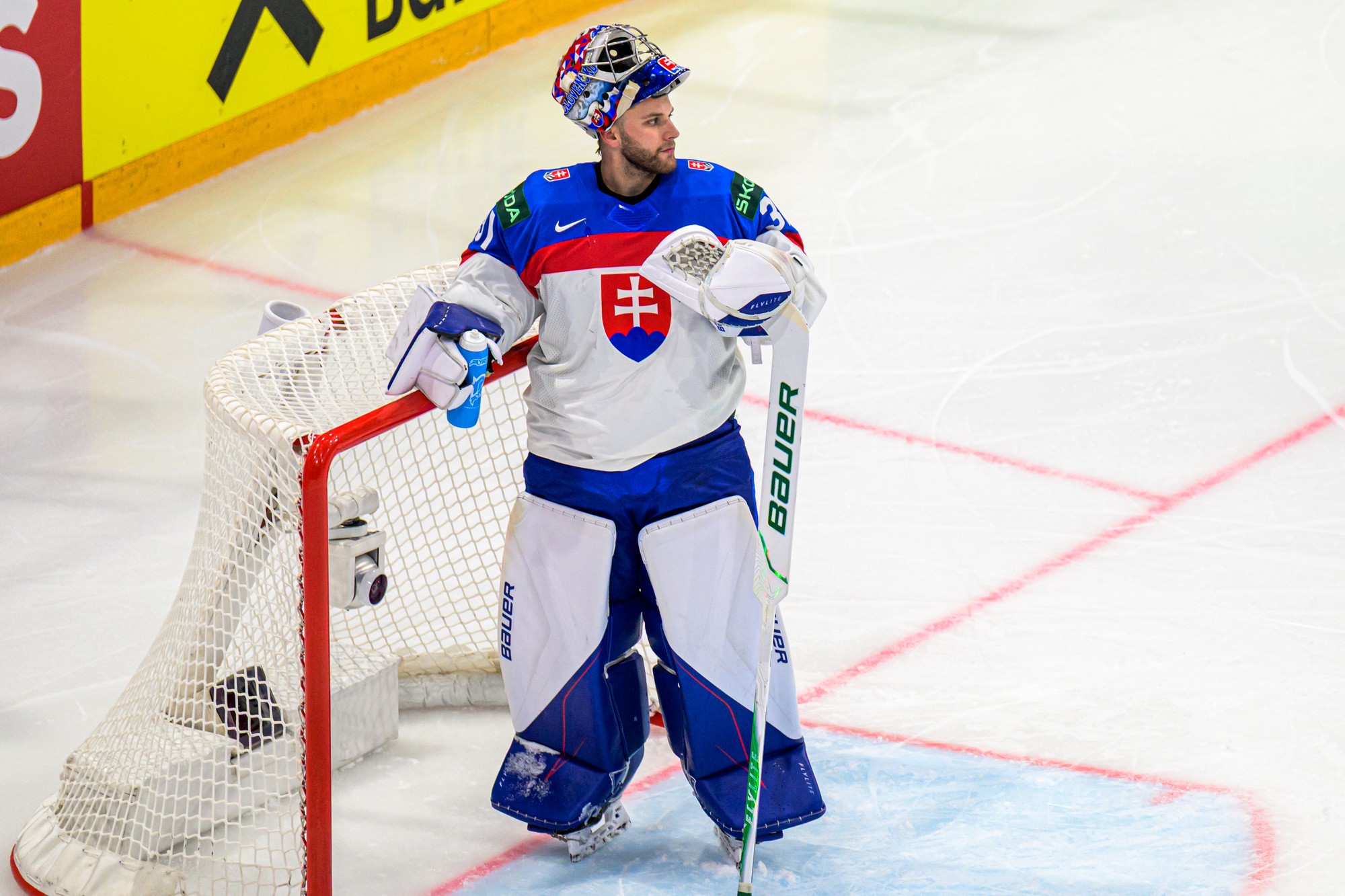 Slovenský brankár Samuel Hlavaj. 