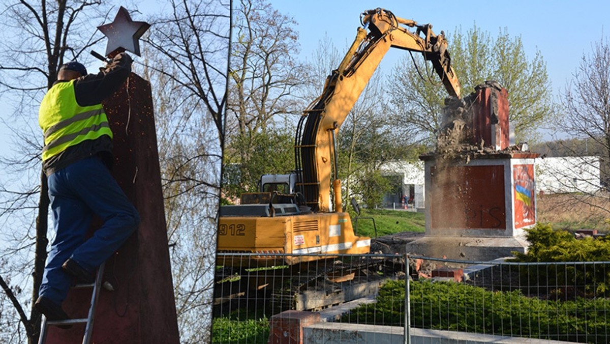 Wyburzyli pomniki Armii Czerwonej. Czerwone Sztandary w Dąbrowie Górniczej zostają