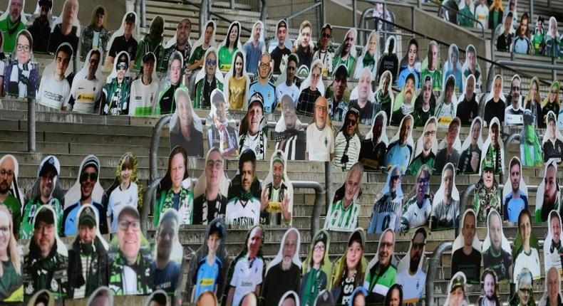 Borussia Moenchegladbach forward Patrick Herrmann says training in front of cardboard cut-outs of supporters on the terraces at Borussia Park lifts spirits.