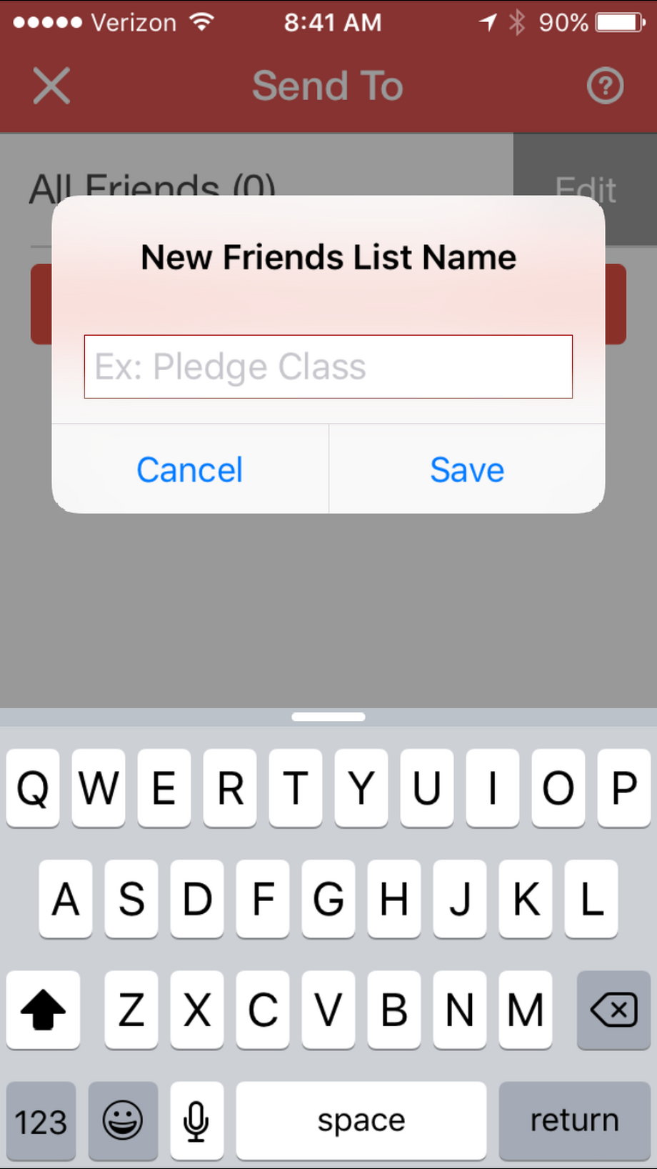 You can send a request to all friends nearby, or create lists.