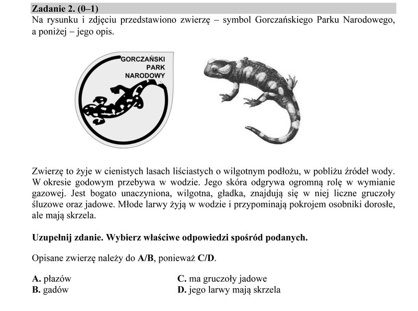 Egzamin gimnazjalny 2016: Część przyrodnicza pytania i odpowiedzi 