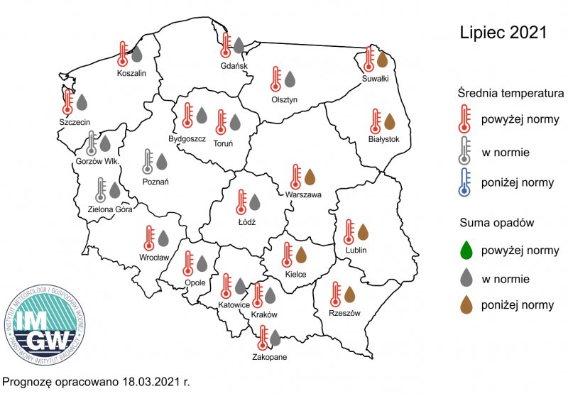 Prognoza pogody na lipiec