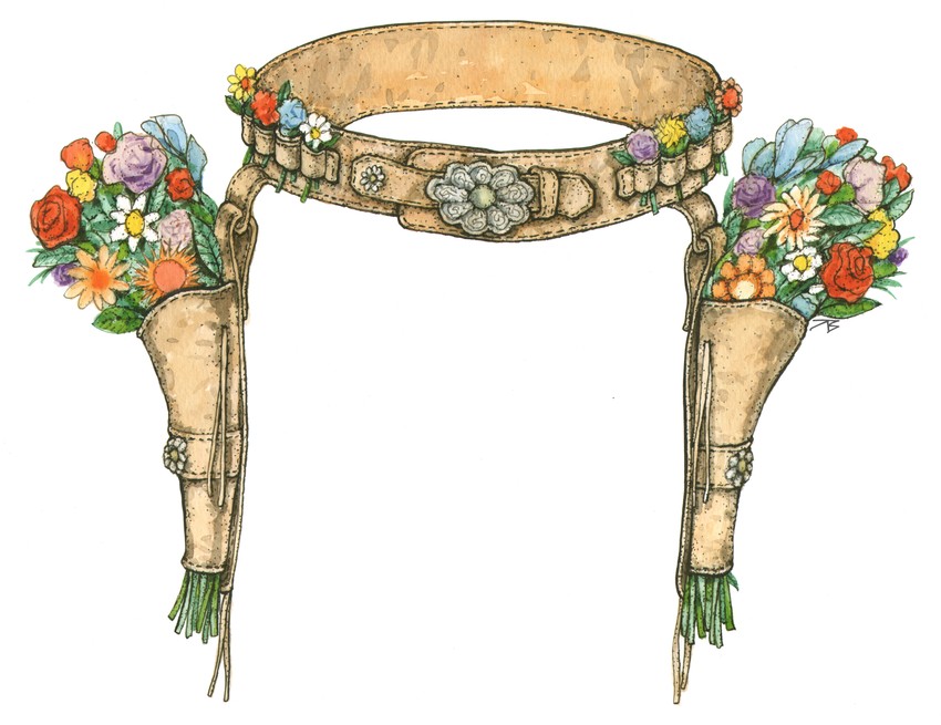 Opasač za revolvere, Jugoslav  Vlahović FLOWER POWER
