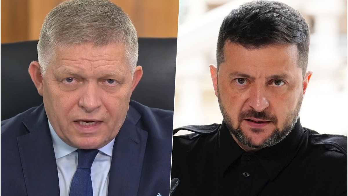 Robert Fico a Volodymyr Zelenskyj.