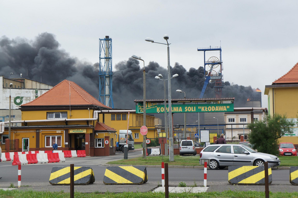 Pożar w Kopalni Soli w Kłodawie (powiat kolski, woj. wielkoplskie), fot. Daj znać