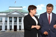 Beata Szydło, MArek Kuchciński, Stanisław Karczewski pod Belwederem  