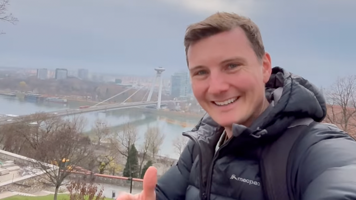 Austrálčan Tom Johnson navštíl Bratislavu. 