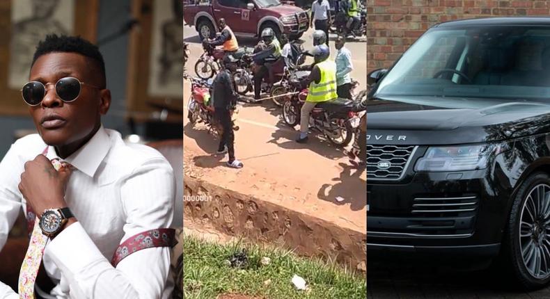 Jose Chameleone, screengrab from the video and a Google image of a Range Rover