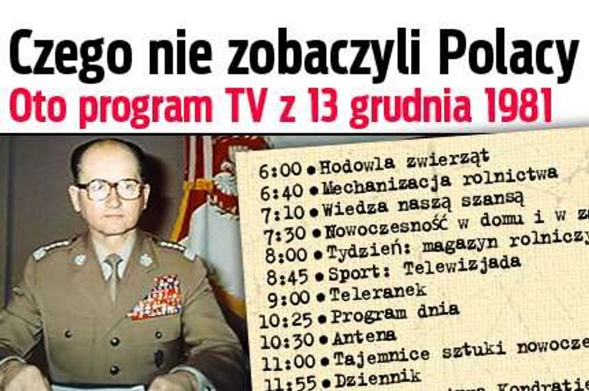 Czego nie zobaczyli Polacy. Oto program TV z 13 grudnia 1981