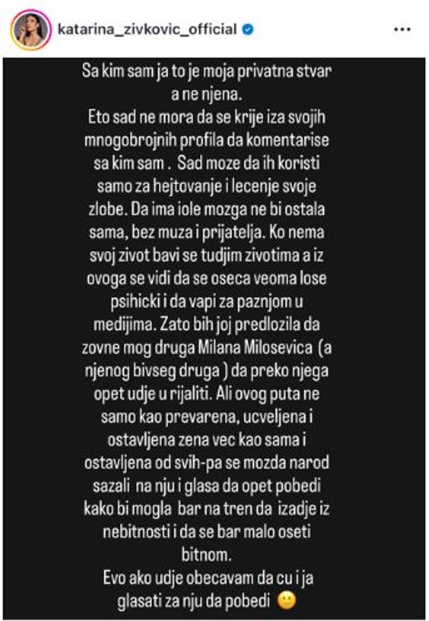 Katarina Živković odgovorila Kiji Kockar