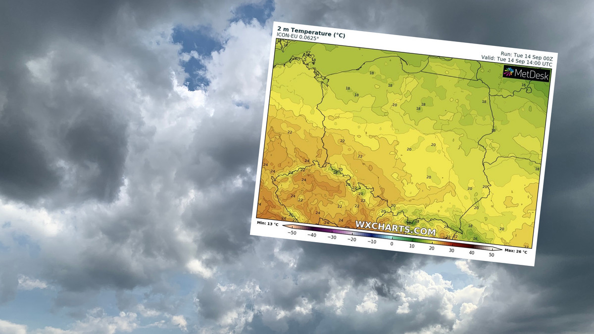 Prognoza pogody na wtorek, 14 września. Zmienne zachmurzenie. Dość ciepło